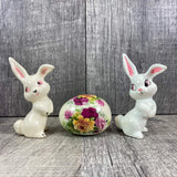 VTG The Egg Lady Floral Porcelain Egg Bunny Figurines Hand Painted Easter Set Model
