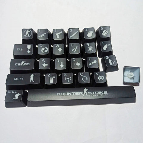 26 Keys ABS Shot Backlit Keycap Chicken Game Keycap for Mechanical Keyboard #HE Model