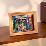 Rolife DIY Miniature Flower Shop Frame Kit LED 3D Wooden Puzzle Decor Gift Model