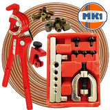 BRAKE PIPE REPAIR KIT DIY 3/16" COPPER PIPE FLARE KIT + CUTTER + 12 METRIC NUTS Model
