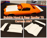 Resin Bubble Hood & Rear Spoiler Combo for 70 Camaro AMT 1/25. Model