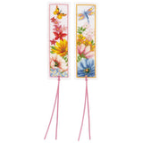 Vervaco Bookmark kit Colourful flowers set of 2, counted, DIY Model