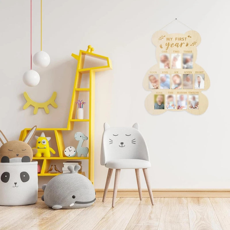 First Year Picture Frame Kids Milestone Photo Board for Living Room Model
