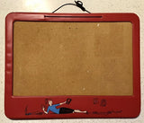 Retro PONYTAIL Cork Bulletin Board Hanging Photo Message Display MCM 50s 60s Model