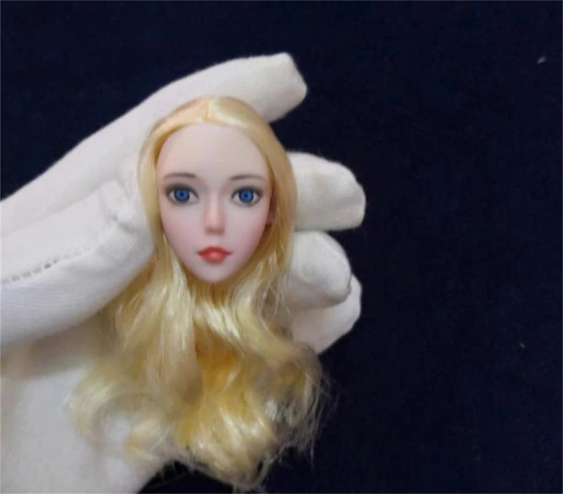 1/6 Scale Female Blonde hair Beauty Expression Head Model for 12'' figure toys Model