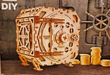 Wood Trick Geared Safe Mechanical Wooden 3D Puzzle Model Assembly DIY Kit Model