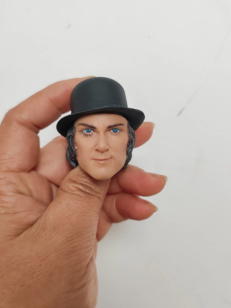 1/6 Scale Blue Eyes Male Head Sculpt with Bowler Hat Model Fit 12"Action Figures Model