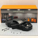 DM 1:18 New Mustang GT 2019 Matte Black RHD Diecast Cars Models Miniature Gifts Model
