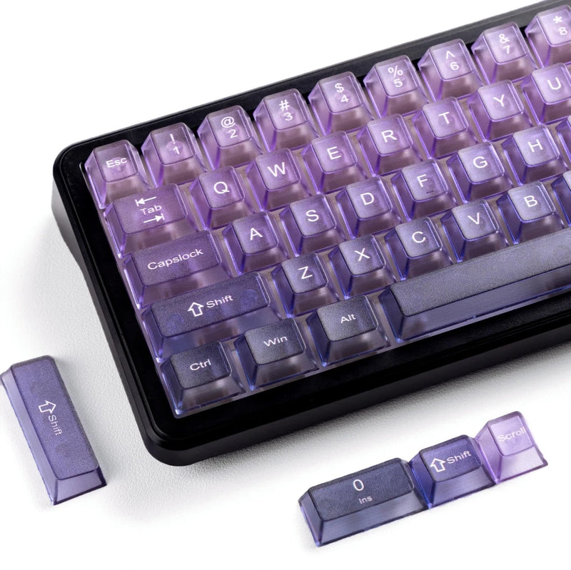 Gradient Purple Frosted keycaps,Translucent Keyboard keycaps,Jelly Key caps S... Model