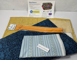 Easy Does It Bag Pattern Quilted Kit Finished size 6 "x 9"x 4-1/4" Blue & Yellow Model