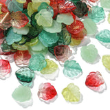 100x Glass Crystal Charms Glitter Leaf Pendants for DIY Jewelry Making Accessory Charms