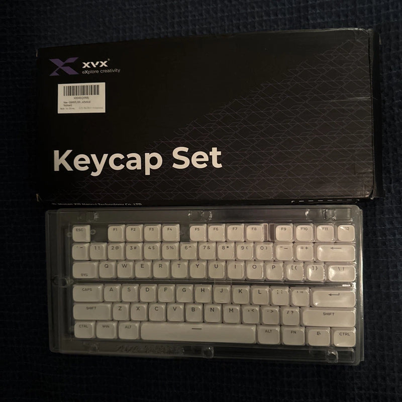 XVX Low Profile White Keycaps Shine Through Keycap Set Double Shot PBT Key ca... Model