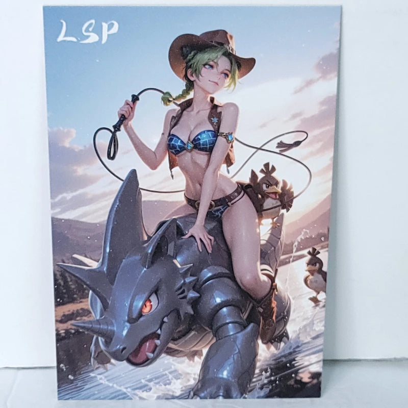 Johyne Jojo Bizarre Pokemon Waifu Card Anime Girl Wall Art Oversized Board A5 Model