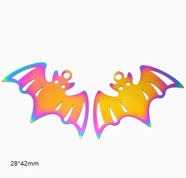 Lot Halloween Bat Metal Charms DIY Earring Keychain Jewelry Making Pendants Charms