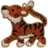 DIY Bead embroidery kit on wood Home Decor Tiger Craft gift Model