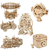 Wooden Puzzle DIY 3D Model Building Kit Mechanical Assembly Toy Kids Gift Teens Model