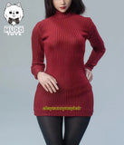 1/6 Female Red Sweater Dress Clothes Fit 12