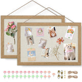 AKTOP 2-Pack Cork Bulletin Board with Linen 16.7" X 11", Small Framed Corkboa... Model