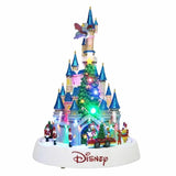 Disney Animated Christmas Holiday Castle Musical Figurine With 8 Songs & Lights Model