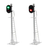 2pcs O Scale 1:43 Model Railway Signals Green Red Block Signal with Ladder Model