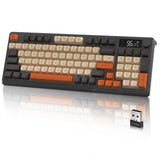 94 Key Wireless Membrane Keyboard Bluetooth PBT Keycap Rainbow Backlit Volume Model