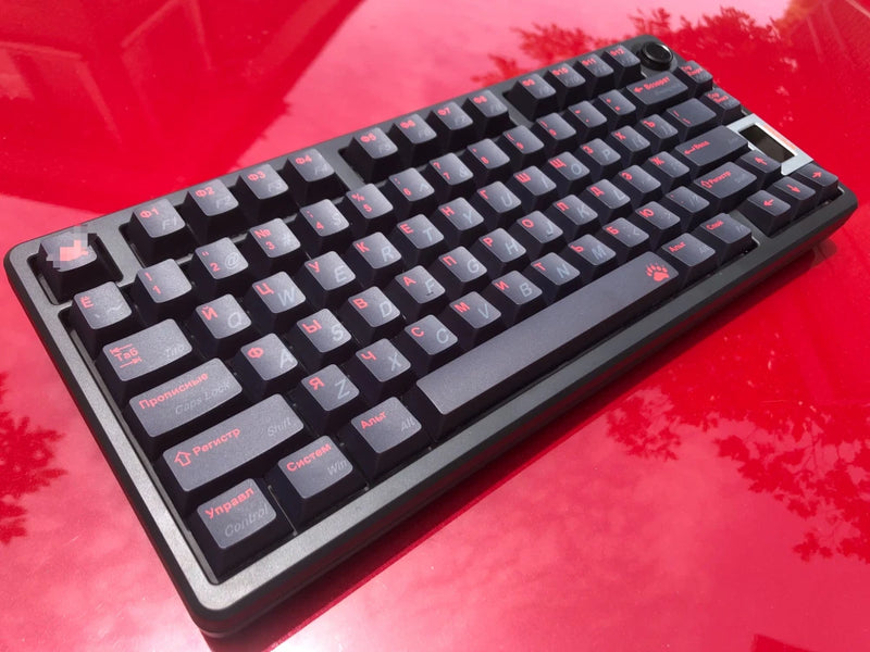Red black Russian Black English keycap Full set of PBT Dye Subs Keycap Set Model