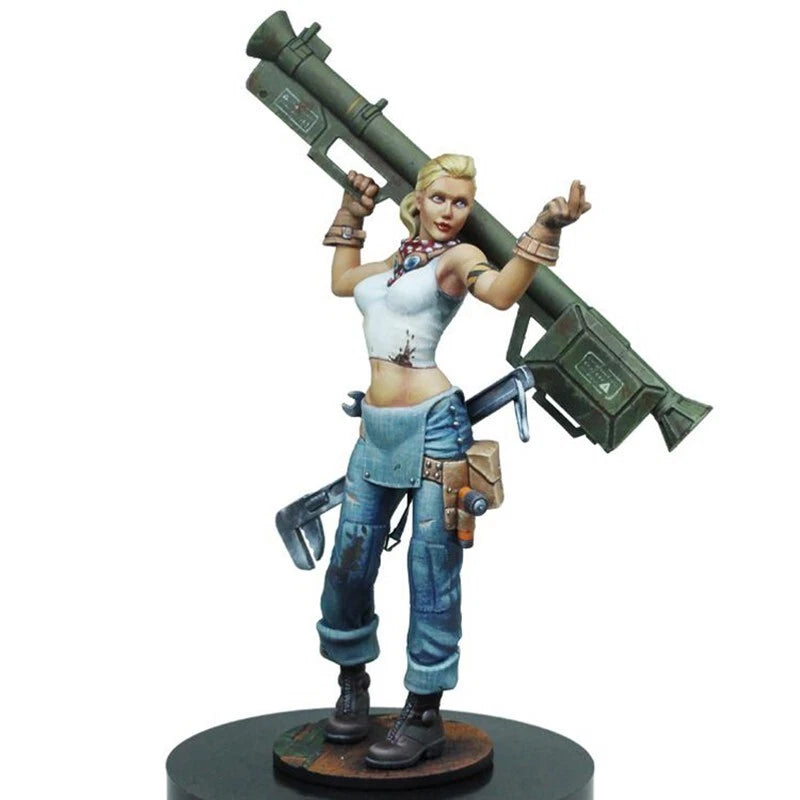 1/24 Scale Fantasy Women With Bazooka Resin Figure Model Kit Unpainted Unassembl Model