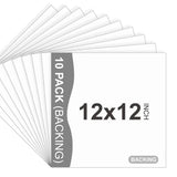10 PCS Backing Boards 12x12 Inch Uncut White Mats Matboards AcidFree Frame Model