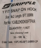 Gripple YXP2-HG-5FT-300MM-2P Snap On Y-Fit Hook Kit. 5Ft. NEW. Free Shipping Model