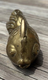 Vintage Brass Koi Gold Fish Paperweight Figurine Display MCM Model