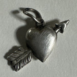 Vintage Sterling Silver Heart with Arrow Charm Charms