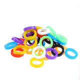 24PCS Bright Colored Coding Rings Key Tags Elastic Key Covers Key Caps Model
