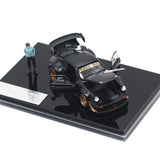 HG-MODEL 1:64 RWB930 STELLA ARTOIS-Matte Black with Figure Diecast Model Car Model