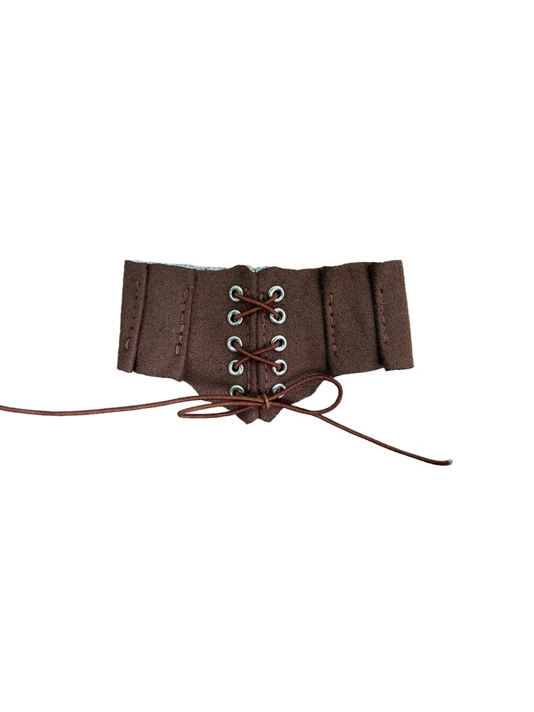 1/6 Scale Female  Leather Vintage Belts Model Soldier for PU Action Figure 12" Model