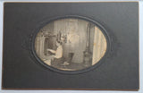 Antique c.1900s Rural Telephone Switchboard Operator Photo on Embossed Mount Model