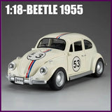 1:18 Model Beetle 1955 Vintage Alloy Car Diecast Simulation Toy Vehicle Sound Model