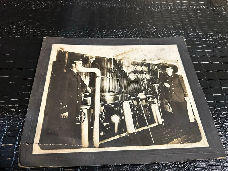 Antique Photo on board - Interior of a Ship Model