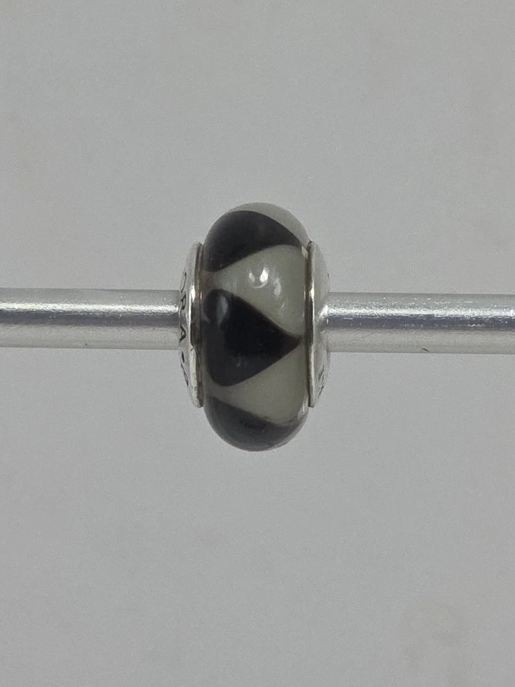 Authentic Pandora Sterling Silver Captivating Black Glass Murano Charm #790640 Charms