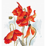 Luca-S counted Cross Stitch kit "Poppies VI",24x28cm, DIY Model