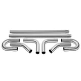 8pcs 3"OD Stainless Steel DIY Custom Exhaust Tubing Pipe Straight U-Bend Kit Model
