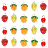 20pcs Fruit Theme Handmade Lampwork Pendants Glass Charms for DIY Charms