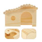 Beige Wooden Hamster House DIY Kit for Small Pets and Rodents Model