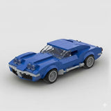 MOC Car Chevrolet Corvette C3 Blue Building Block Model Kit Toy Gift 242 Pcs Model
