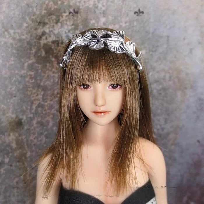 1/6 Female Silver Ginkgo Leaf Hair Bow Model For 12 ¡®ph Tbl Action Figure Body Model
