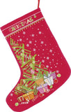 DIY Counted Cross Stitch Kit "New Year's boot" 11.0x12.6 in / 28.0x32.0 cm Model