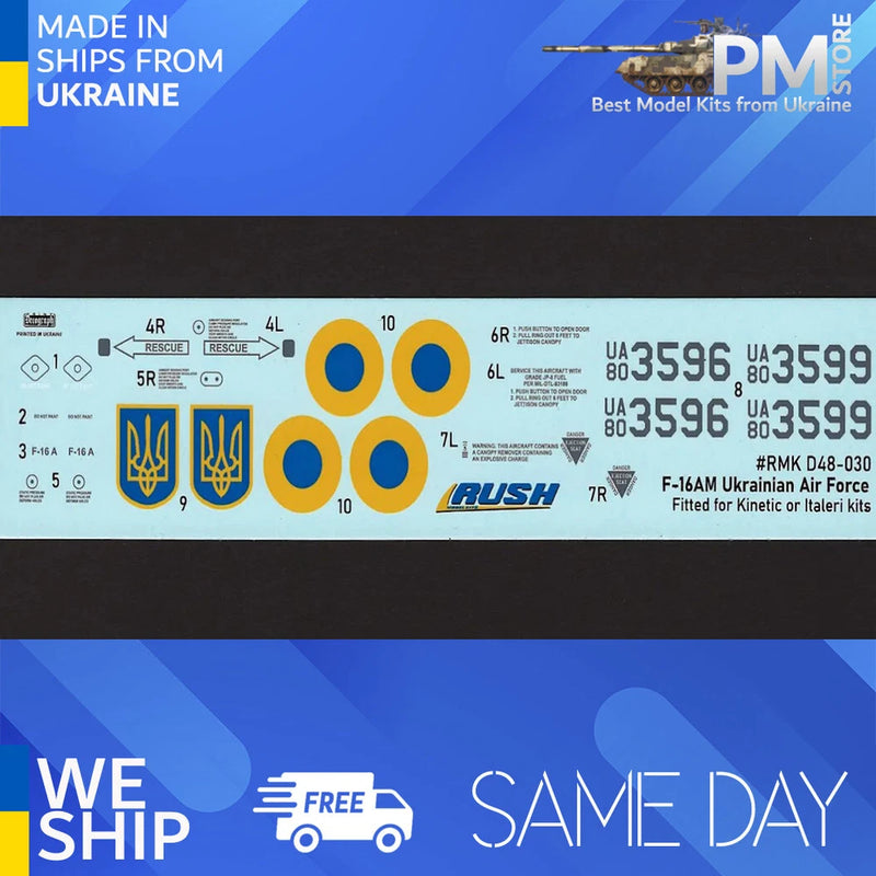 Rush Model Kits D48030 1/48 F-16A Ukrainian Air Forces Model