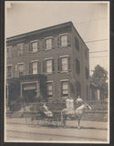Vintage Circa 1900s Photo Horse & Carriage in Front of a Boarding House Model