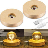 Wooden LED Light Base Display Stand for Acrylic Resin Crystal Sphere Glass Art Model