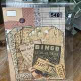 12 Pc DIY Vintage Tag Kit Junk Journal Collage Scrapbook Card Toppers Crafts Model