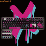 League of Legends Jinx 108 Keys PBT Keycaps for Cherry MX Mechanical Keyboard Model